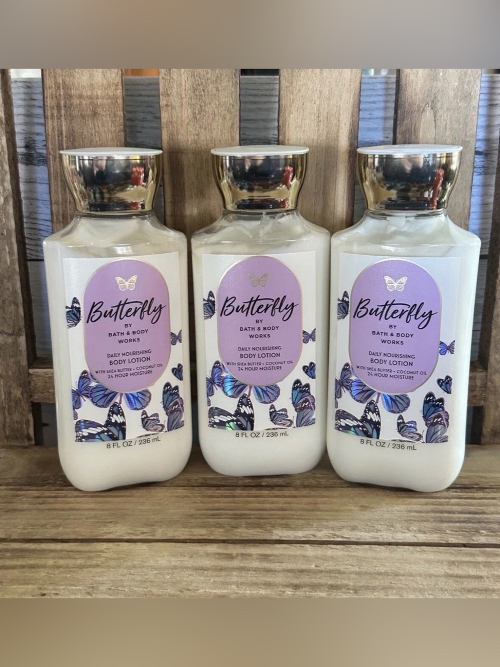 Bath & Body Works BUTTERFLY Daily Nourishing Body Lotion New Full Size Lot X3